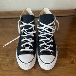 black platform converse